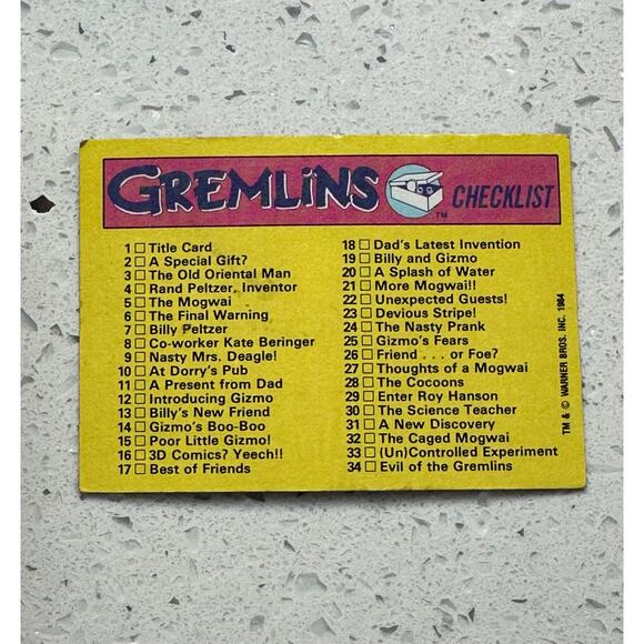 1984 Topps Gremlins Complete Card Set 1-82 No Stickers - Picture 2 of 5